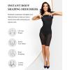 imagePopilush Shapewear Dress Low Back Midi Dress with Build in Shapewear Short Sleeve Casual Summer Dress for 2025 TrendingBlackelegant Shaper Dress