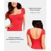 imagePopilush Shapewear Dress Low Back Midi Dress with Build in Shapewear Short Sleeve Casual Summer Dress for 2025 TrendingRedelegant Shaper Dress