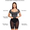 imagePopilush Shapewear Faux Denim Midi Pencil Dress  Tummy Control Jean Bodycon With Zipper for Women 2024Black Grey