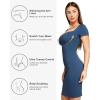 imagePopilush Shapewear Faux Denim Midi Pencil Dress  Tummy Control Jean Bodycon With Zipper for Women 2024Blue