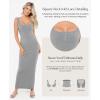 imagePopilush Shapewear Tank Dress Summer Maxi Dress Builtin Bra Square Neck Lace Trim Going Out Vacation Dresses for WomenGrey