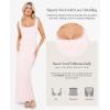 imagePopilush Shapewear Tank Dress Summer Maxi Dress Builtin Bra Square Neck Lace Trim Going Out Vacation Dresses for WomenPink