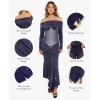 imagePopilush Sparkly Dresses for Women Long Sleeve Off The Shoulder Cocktail Dresses Bodycon Shapewear Mermaid DressBlue