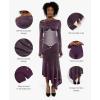 imagePopilush Sparkly Dresses for Women Long Sleeve Off The Shoulder Cocktail Dresses Bodycon Shapewear Mermaid DressPurple