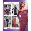 imagePopilush Sparkly Dresses for Women Long Sleeve Off The Shoulder Cocktail Dresses Bodycon Shapewear Mermaid DressRed