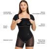 imagePopilush Summer Cocktail Midi Dresses for Women Shapewear Bodycon Short Sleeve Square Neck DressBlack