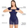 imagePopilush Summer Cocktail Midi Dresses for Women Shapewear Bodycon Short Sleeve Square Neck DressBlue