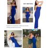 imagePopilush Summer Maxi Dress for Women  Cocktail Shapewear Dresses Builtin Bra Adjustable Straps Vacation Long SlipBlue
