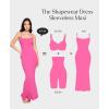 imagePopilush Summer Maxi Dress for Women  Cocktail Shapewear Dresses Builtin Bra Adjustable Straps Vacation Long SlipPink
