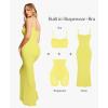 imagePopilush Summer Maxi Dress for Women  Cocktail Shapewear Dresses Builtin Bra Adjustable Straps Vacation Long SlipYellow