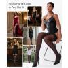 imagePopilush Thigh High Stockings Stay Up Silicone Lace Top Silk Sheer Pantyhose for WomenBlack
