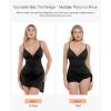 imagePopilush Tummy Control Swimsuits for Women One Piece Ruched Shapewear Swim Dress Split Bathing SuitBlack