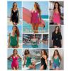 imagePopilush Tummy Control Swimsuits for Women One Piece Ruched Shapewear Swim Dress Split Bathing SuitGreen