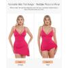 imagePopilush Tummy Control Swimsuits for Women One Piece Ruched Shapewear Swim Dress Split Bathing SuitPink