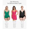 imagePopilush Tummy Control Swimsuits for Women One Piece Ruched Shapewear Swim Dress Split Bathing SuitPink