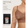 imagePopilush Wireless Bras for Women Comfort Bralettes Support Push Up Full Coverage Soft Seamless Bra Everyday Bras LightlyBrown