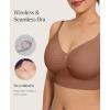 imagePopilush Wireless Bras for Women Comfort Bralettes Support Push Up Full Coverage Soft Seamless Bra Everyday Bras LightlyBrown