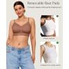 imagePopilush Wireless Bras for Women Comfort Bralettes Support Push Up Full Coverage Soft Seamless Bra Everyday Bras LightlyBrown