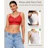 imagePopilush Wireless Bras for Women Comfort Bralettes Support Push Up Full Coverage Soft Seamless Bra Everyday Bras LightlyRed