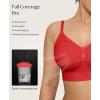 imagePopilush Wireless Bras for Women Comfort Bralettes Support Push Up Full Coverage Soft Seamless Bra Everyday Bras LightlyRed