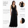 imagePopilush Women Formal Wedding Guest Dress  Shapewear Bridesmaid Dresses Builtin Bra Floor Length Prom Dress with TieBlack