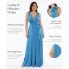 imagePopilush Women Formal Wedding Guest Dress  Shapewear Bridesmaid Dresses Builtin Bra Floor Length Prom Dress with TieBlue