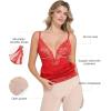 imagePopilush Women Lace Shapewear Midi Dress 2025 V neck Bodycon Corset Cocktail Party Date Night DressesRed