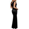 imagePopilush Women Shapewear Maxi Dress  Sleeveless Long Formal Cocktail Party Elegant Bodycon Dresses Builtin BraBlack