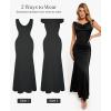 imagePopilush Women Shapewear Maxi Dress  Sleeveless Long Formal Cocktail Party Elegant Bodycon Dresses Builtin BraBlack