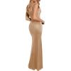 imagePopilush Women Shapewear Maxi Dress  Sleeveless Long Formal Cocktail Party Elegant Bodycon Dresses Builtin BraChampagne