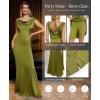 imagePopilush Women Shapewear Maxi Dress  Sleeveless Long Formal Cocktail Party Elegant Bodycon Dresses Builtin BraGreen