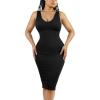 imagePopilush Bodycon Dresses for Women  Summer Causal Shapewear Midi Dress Sleeveless V Neck Party SundressesBlack