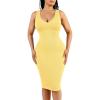 imagePopilush Bodycon Dresses for Women  Summer Causal Shapewear Midi Dress Sleeveless V Neck Party SundressesYellow