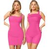 imagePopilush Square Neck Shapewear Dress Mini Slit Built in Shapewear Bra 8 in 1Bodycon Summer Dress for Women 2024A2pink Mini Dress