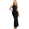 imagePopilush Tank Dress For Women  Long Sleeveless Maxi Dress With Zipper  Formal Wedding Guest DressesNo Shaper Black Sleeveless Maxi Dress