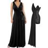 imagePopilush Women Formal Wedding Guest Dress  Shapewear Bridesmaid Dresses Builtin Bra Floor Length Prom Dress with TieBlack