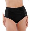 imagePopilush Womens High Waisted Bikini Bottom Tummy Control Ruched Bathing Suit Vintage Swim BottomsBlack