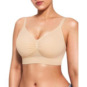 imagePopilush Wireless Bras for Women Comfort Bralettes Support Push Up Full Coverage Soft Seamless Bra Everyday Bras LightlyAskin