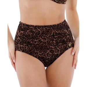 imagePopilush Womens High Waisted Bikini Bottom Tummy Control Ruched Bathing Suit Vintage Swim BottomsMulticolor
