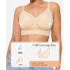 imageWireless Bras for Women  Seamless Comfortable Sleep Bralette No Underwire  Wirefree Brassiere with Extra Extenders 3 HooksNude