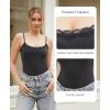 imagePopilush Lace Body Suits Women  Spaghetti Strap Tank Top Square Neck Camisole Cute Going Out Tops Bodysuit Concert OutfitsBlack