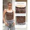 imagePopilush Lace Body Suits Women  Spaghetti Strap Tank Top Square Neck Camisole Cute Going Out Tops Bodysuit Concert OutfitsLeopard