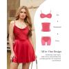 imagePopilush Mini Dresses for Women Corset Bodycon ALine Party Dress Date Night Cocktail Shapewear Tummy Control OutfitsRed