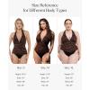 imagePopilush One Piece Swimsuit Women Tummy Cnotrol Halter V Neck Shapewear Swimsuits Bathing Suit Slimming SwimwearBlack