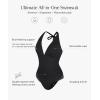 imagePopilush One Piece Swimsuit Women Tummy Cnotrol Halter V Neck Shapewear Swimsuits Bathing Suit Slimming SwimwearBlack