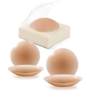 imagePopilush Nipple Covers for Women  Sticky Bra 2 Pairs  Reusable Silicone Nipple Pasties Waterproof with Travel CaseCoco