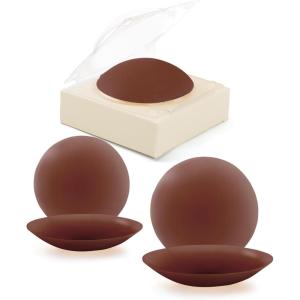 imagePopilush Nipple Covers for Women  Sticky Bra 2 Pairs  Reusable Silicone Nipple Pasties Waterproof with Travel CaseHazelnut