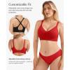 imagePopilush Seamless Bras for Women Wireless Push Up Bra Full Coverage Comfortable Bralettes with Wide StrapRed
