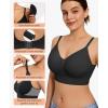 imageWireless Supportive Bras for Women  Seamless Bralette No Underwire  Wirefree Brassiere with Extra Extenders 3 HooksBlack
