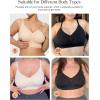 imageWireless Supportive Bras for Women  Seamless Bralette No Underwire  Wirefree Brassiere with Extra Extenders 3 HooksBlack
